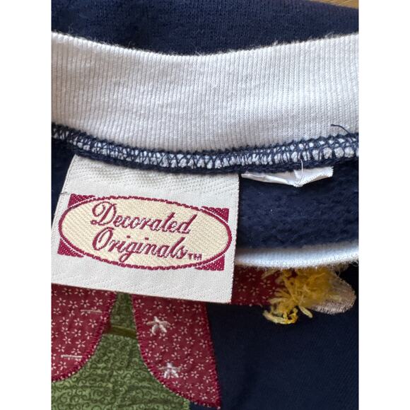 Decorated Originals Fleece Pullover Sweater Autumn Pumpkin Blue Women's M/L - Picture 5 of 5